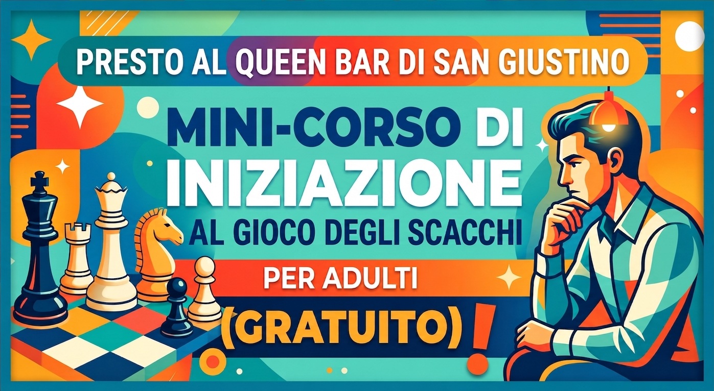Corso di iniziazione al gioco degli scacchi per adulti, gratuito, al Queen Bar di San Giustino